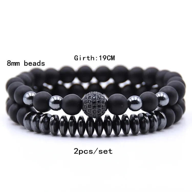 ARWEN&AJH GROUP مجموعة أروين التجارية 2024 /sets beads Natural stone Bracelets for women Micro Pave CZ Ball Charms Bracelet Men jewelry