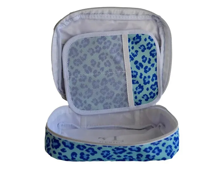 Blue Cheetah Brush Up Bag