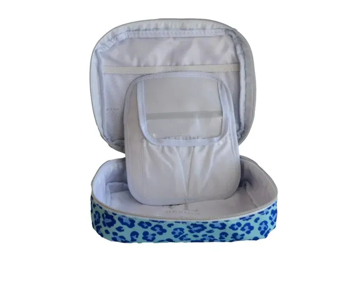Blue Cheetah Brush Up Bag