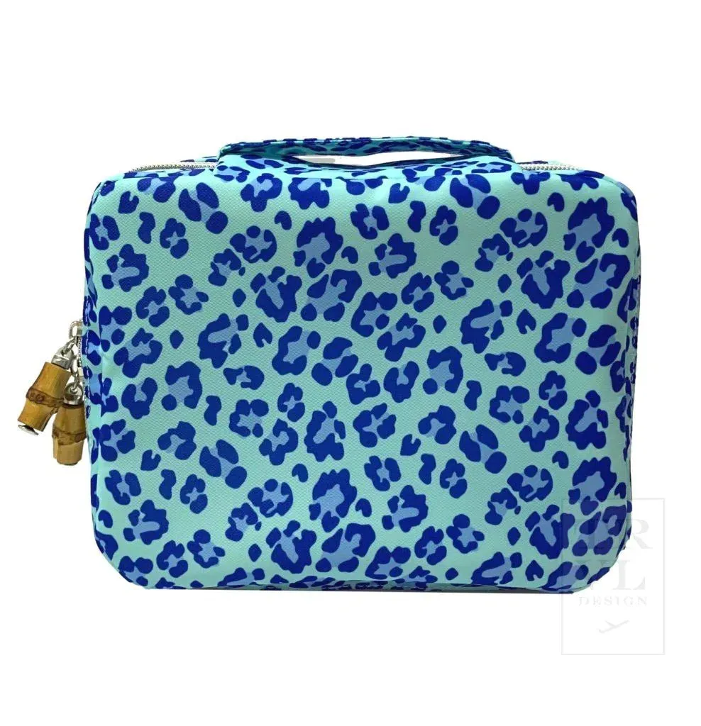 Blue Cheetah Brush Up Bag
