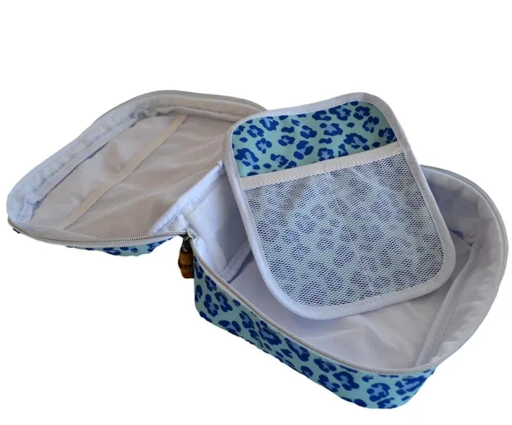 Blue Cheetah Brush Up Bag