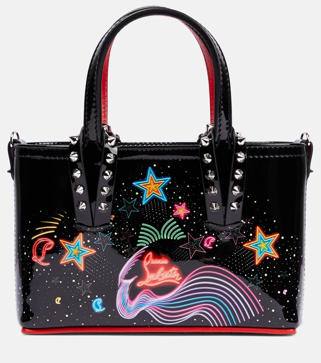 Cabata Mini Tote in Christian Louboutin Leather, Multicolored