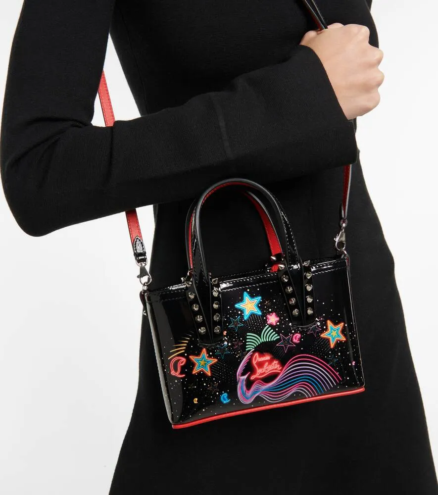 Cabata Mini Tote in Christian Louboutin Leather, Multicolored