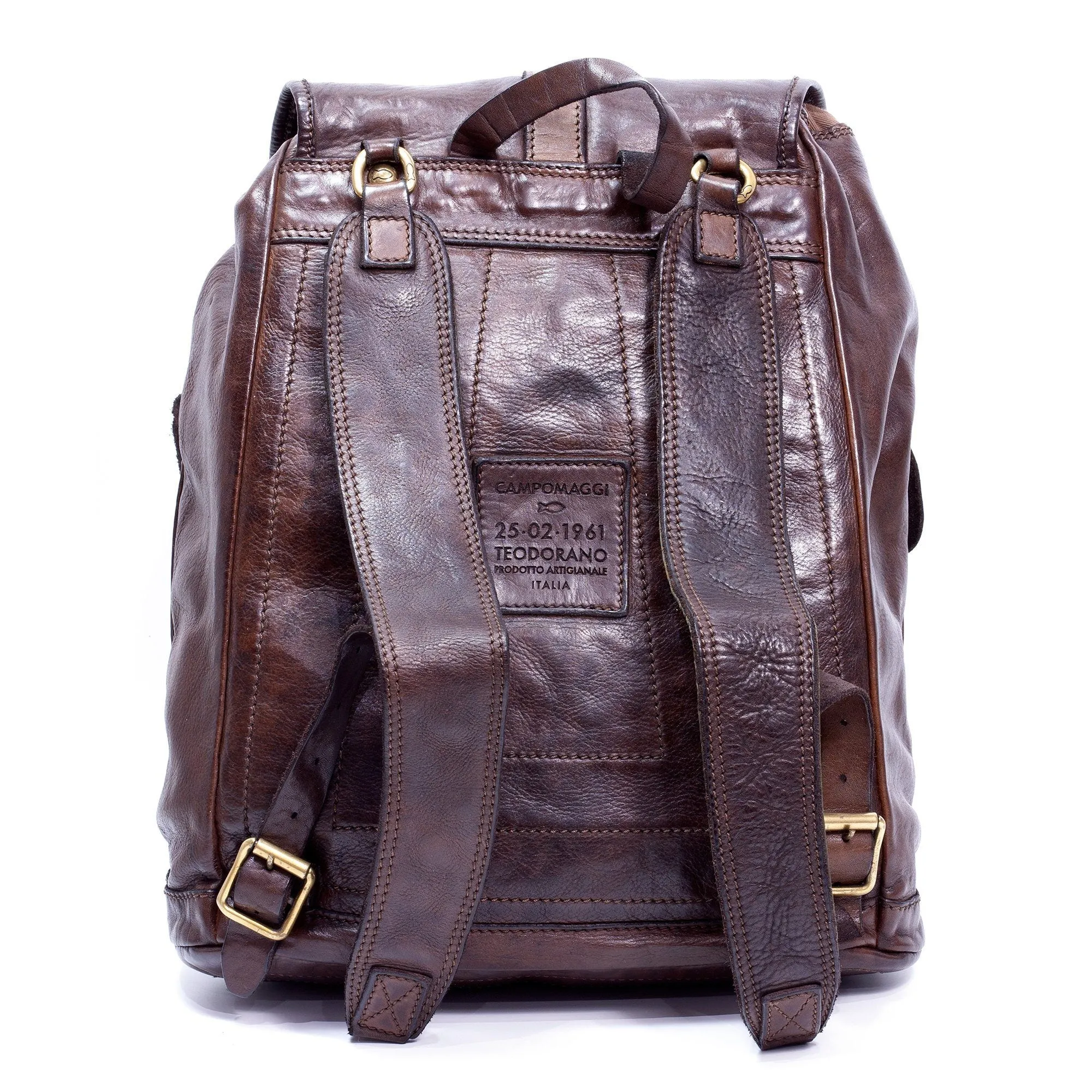 Campomaggi Leather Backpack, Dark Brown
