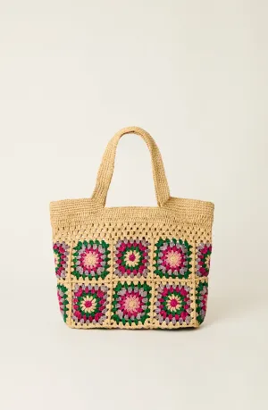 CARINA RAFFIA CROCHET TOTE