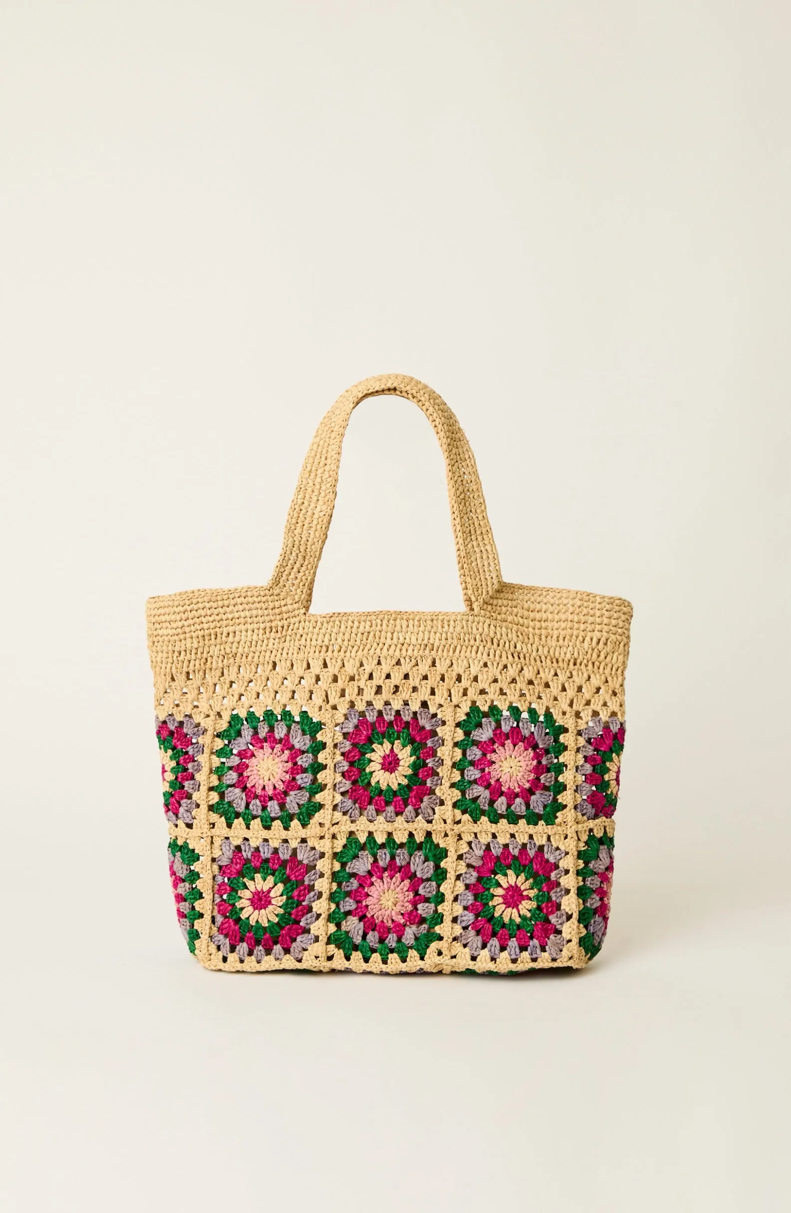 CARINA RAFFIA CROCHET TOTE