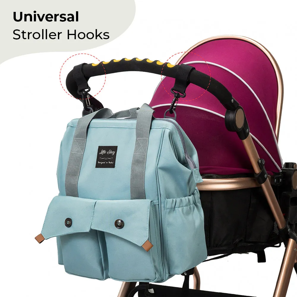 Elite Diaper Bag with Stroller Hooks & Changing mat - Blue