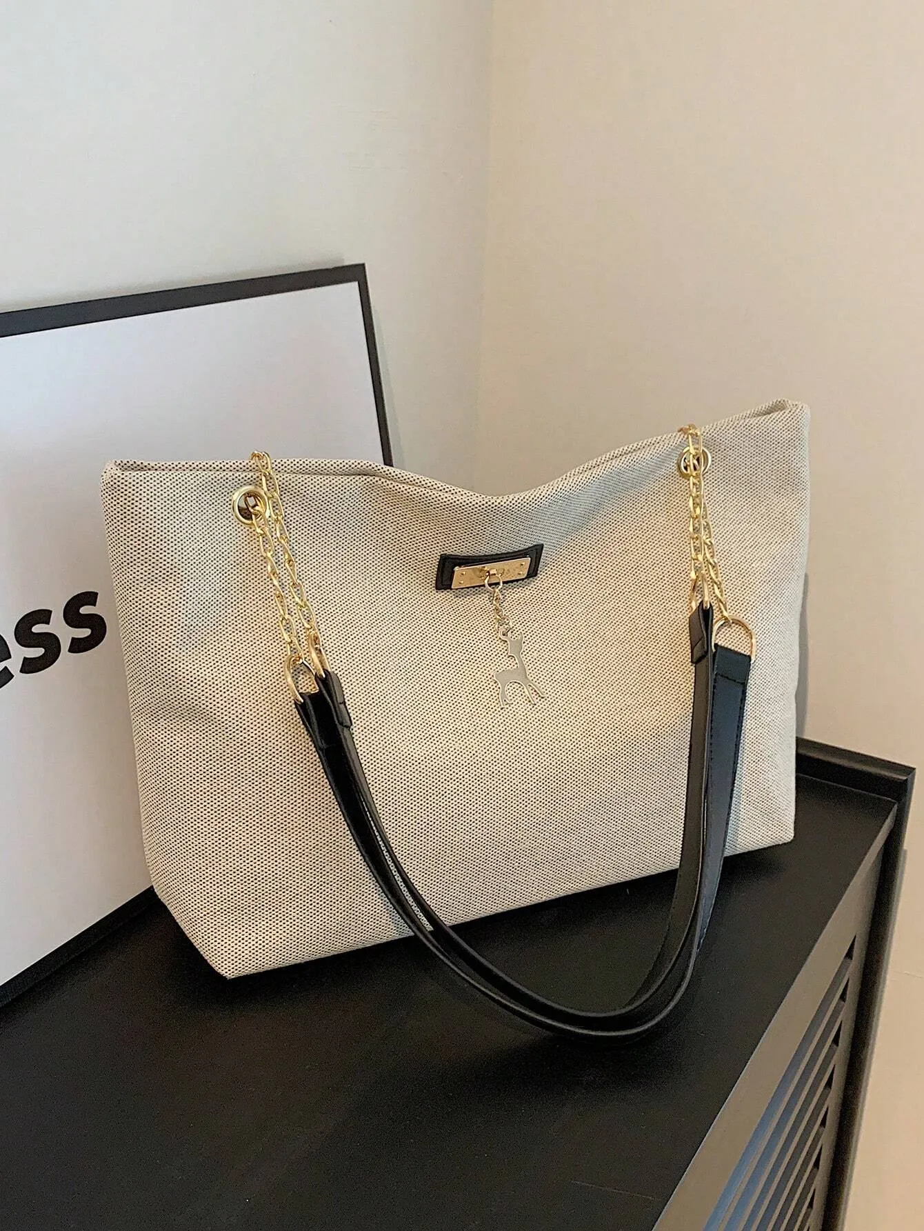 Fashionable Vintage Crocodile-Patterned Women's Shoulder Tote Bag With Large Capacity