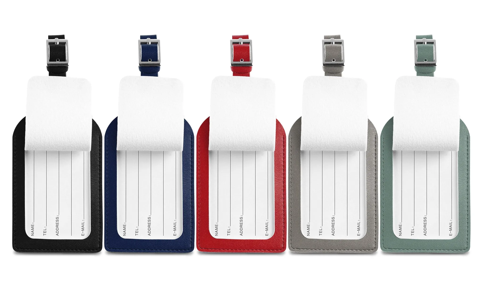 Faux Leather Luggage Travel Bag Tags (4 Pack)