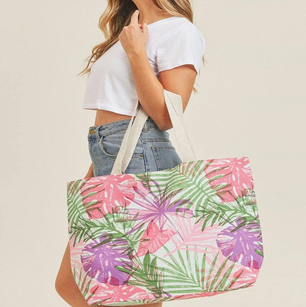 Hand Drawn Tropical Beach Tote Bag