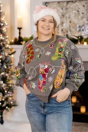 Hanging Christmas Stocking Sweatshirt