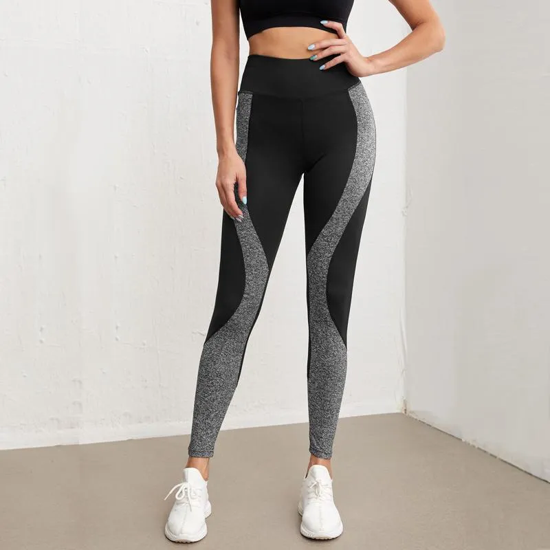 High-Waisted Yoga Tight-Fitting Slim-Fit Sports Fitness Running Patchwork Sports Leggings