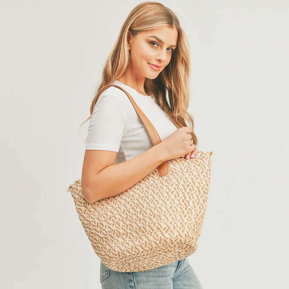 iLLASPARKZ Braided Straw Tote Bag