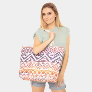 iLLASPARKZ Colorful Tribal Pattern Beach Tote Bag