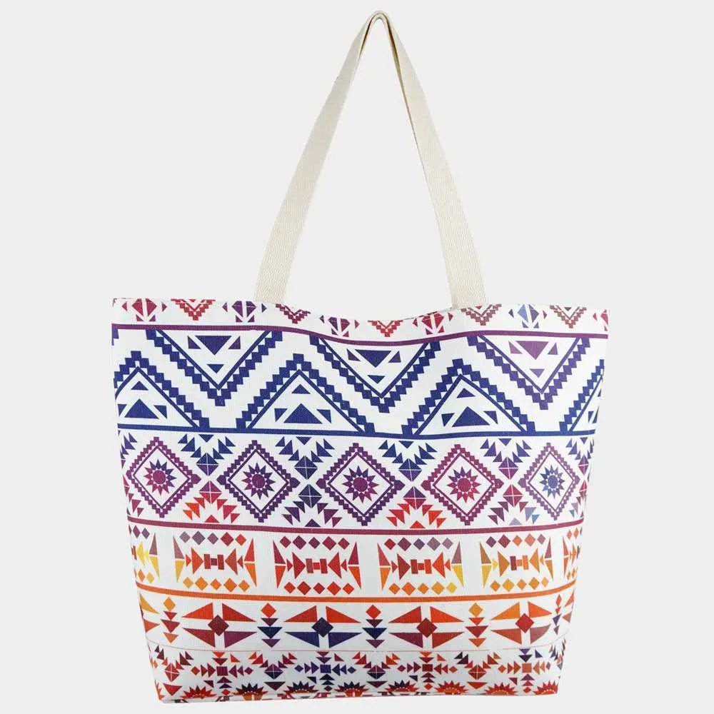 iLLASPARKZ Colorful Tribal Pattern Beach Tote Bag