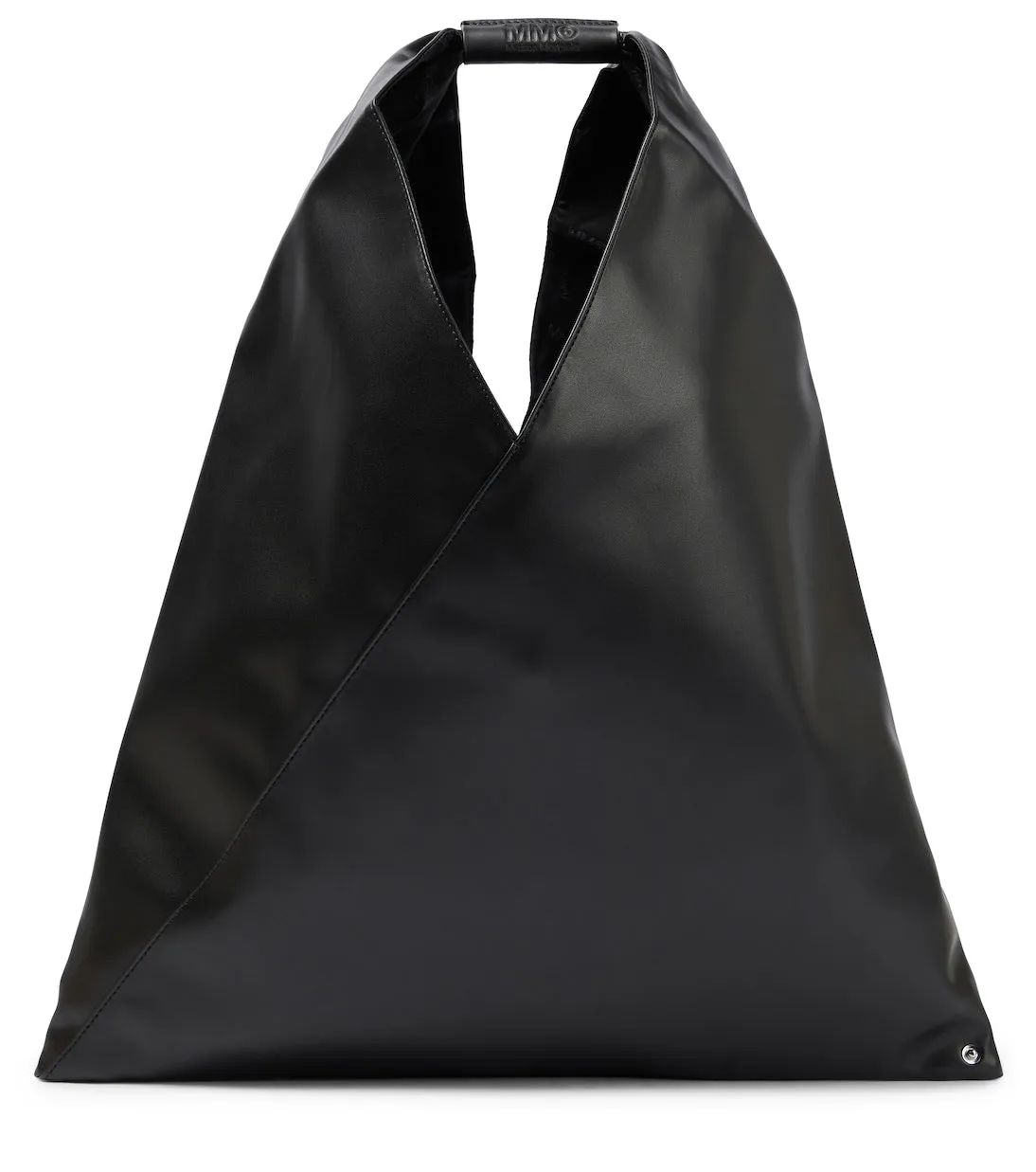 Japanese medium size faux leather tote bag. Mm6 Maison Margiela, black