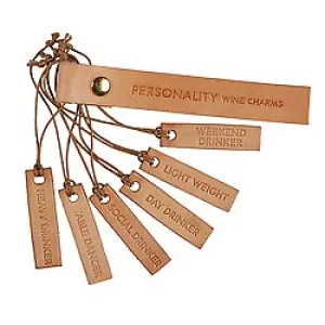 Leather Wine Charms - Personality Set