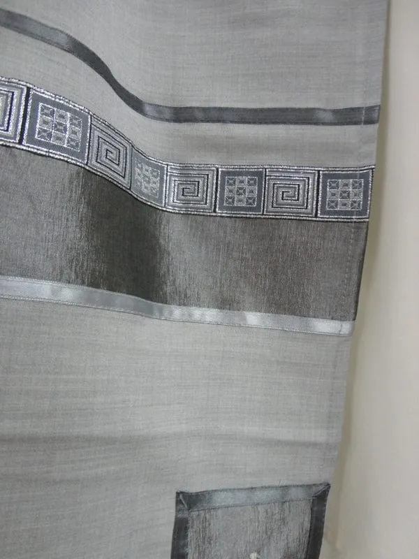 Light Grey Tallit, Bar Mitzvah Tallit Set, Modern Tallit, Contemporary Tallit