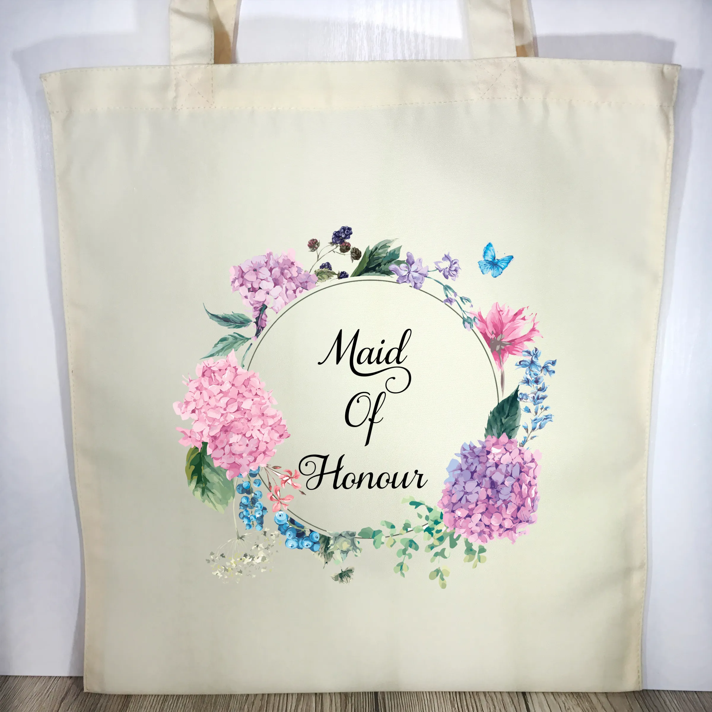 Maid Of Honour Floral Wreath Wedding Tote Bag