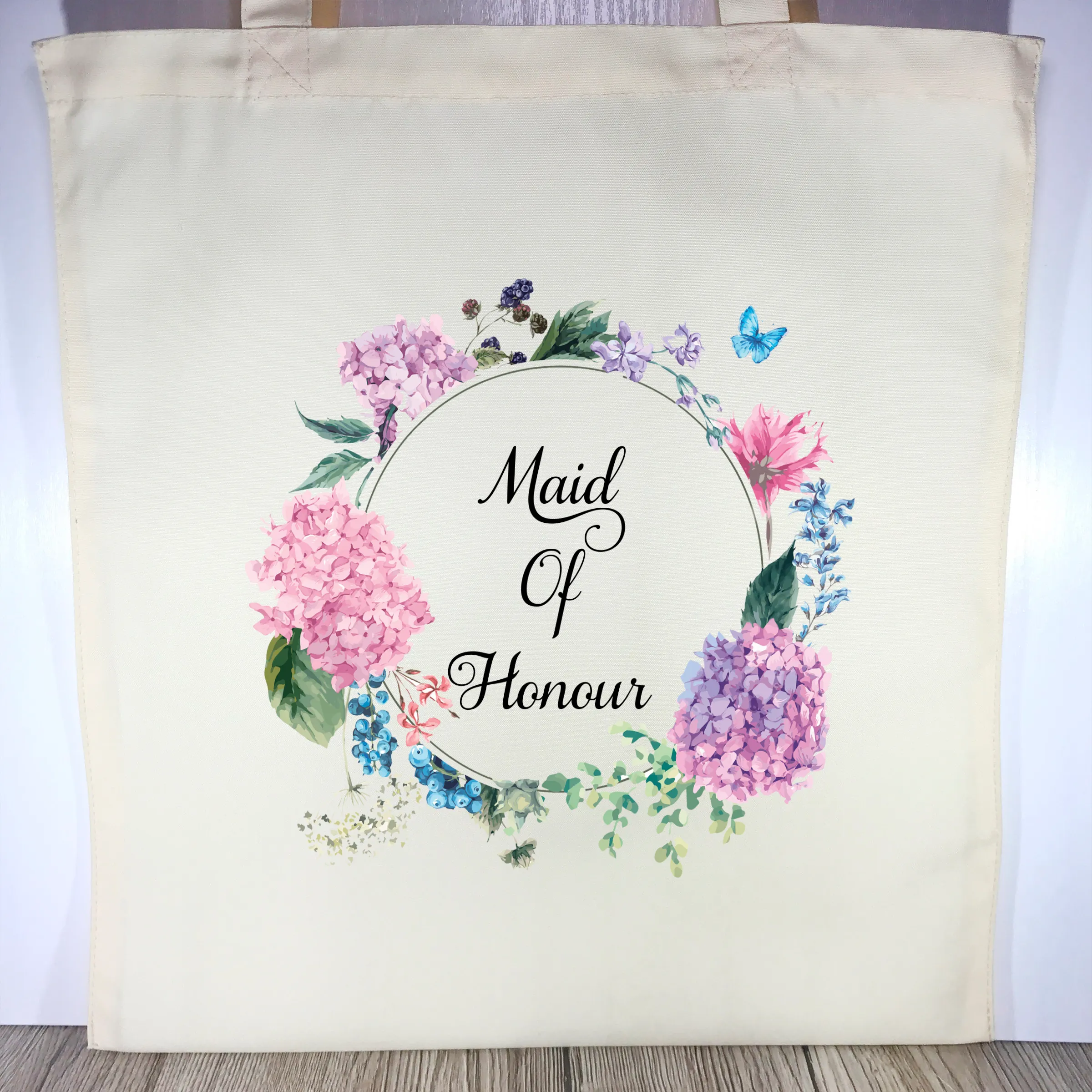 Maid Of Honour Floral Wreath Wedding Tote Bag