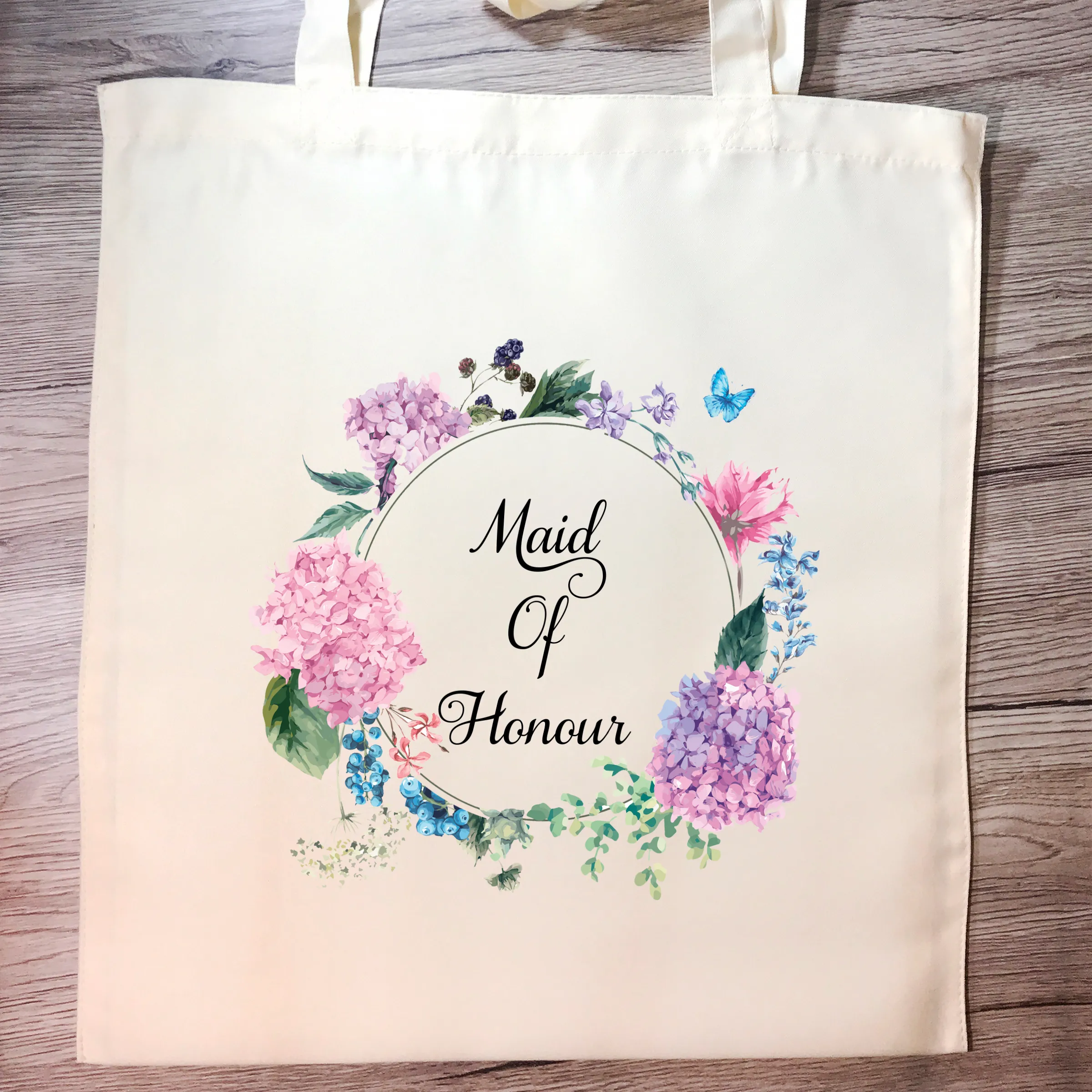 Maid Of Honour Floral Wreath Wedding Tote Bag