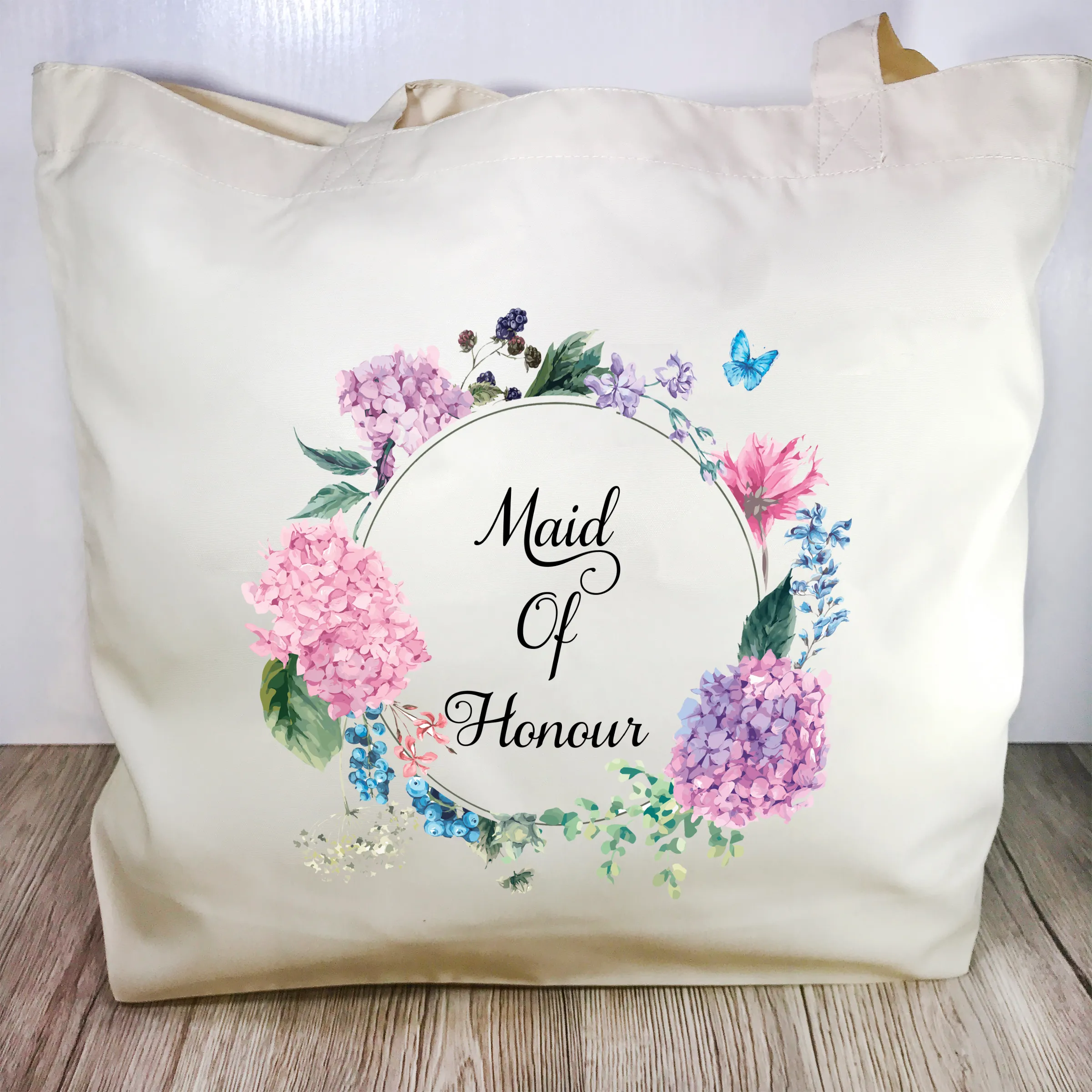 Maid Of Honour Floral Wreath Wedding Tote Bag