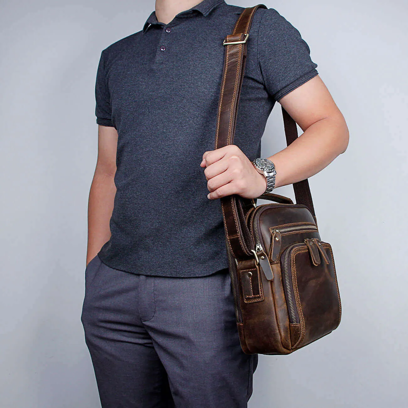 Men's Leather Crossbody Bag NZ