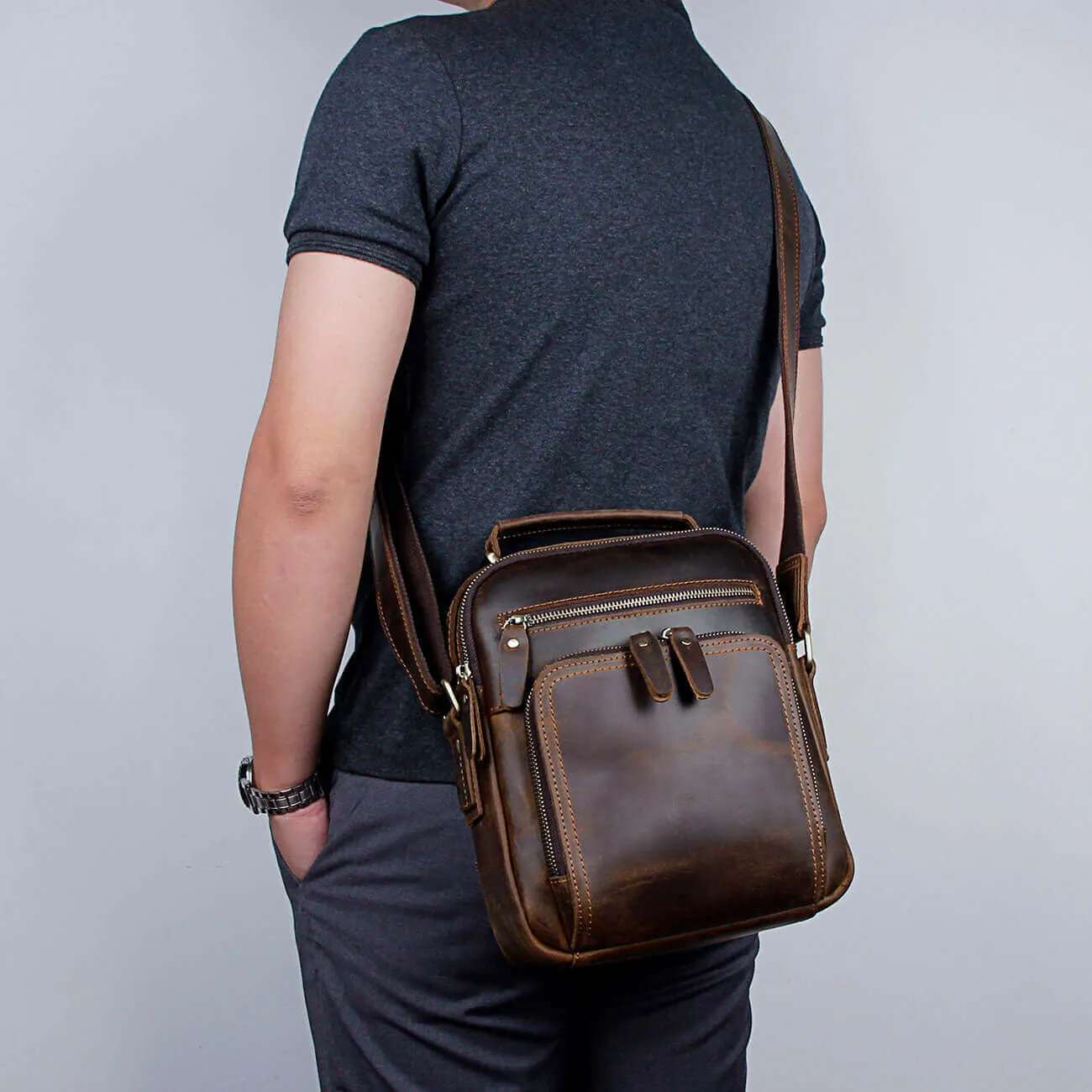 Men's Leather Crossbody Bag NZ