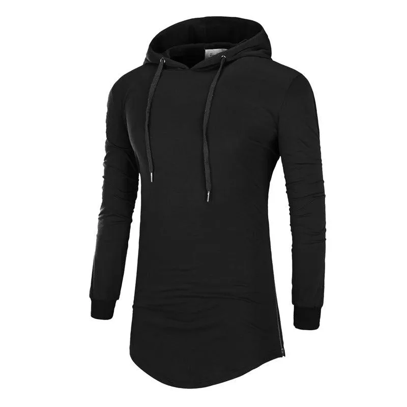 Mid-Length Hooded Camouflage Sports T-Shirt
