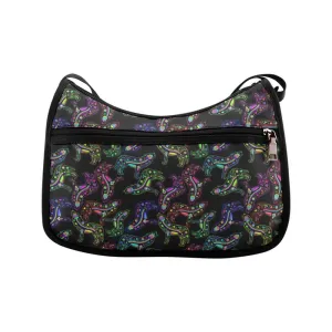 Neon Floral Wolves Crossbody Bags