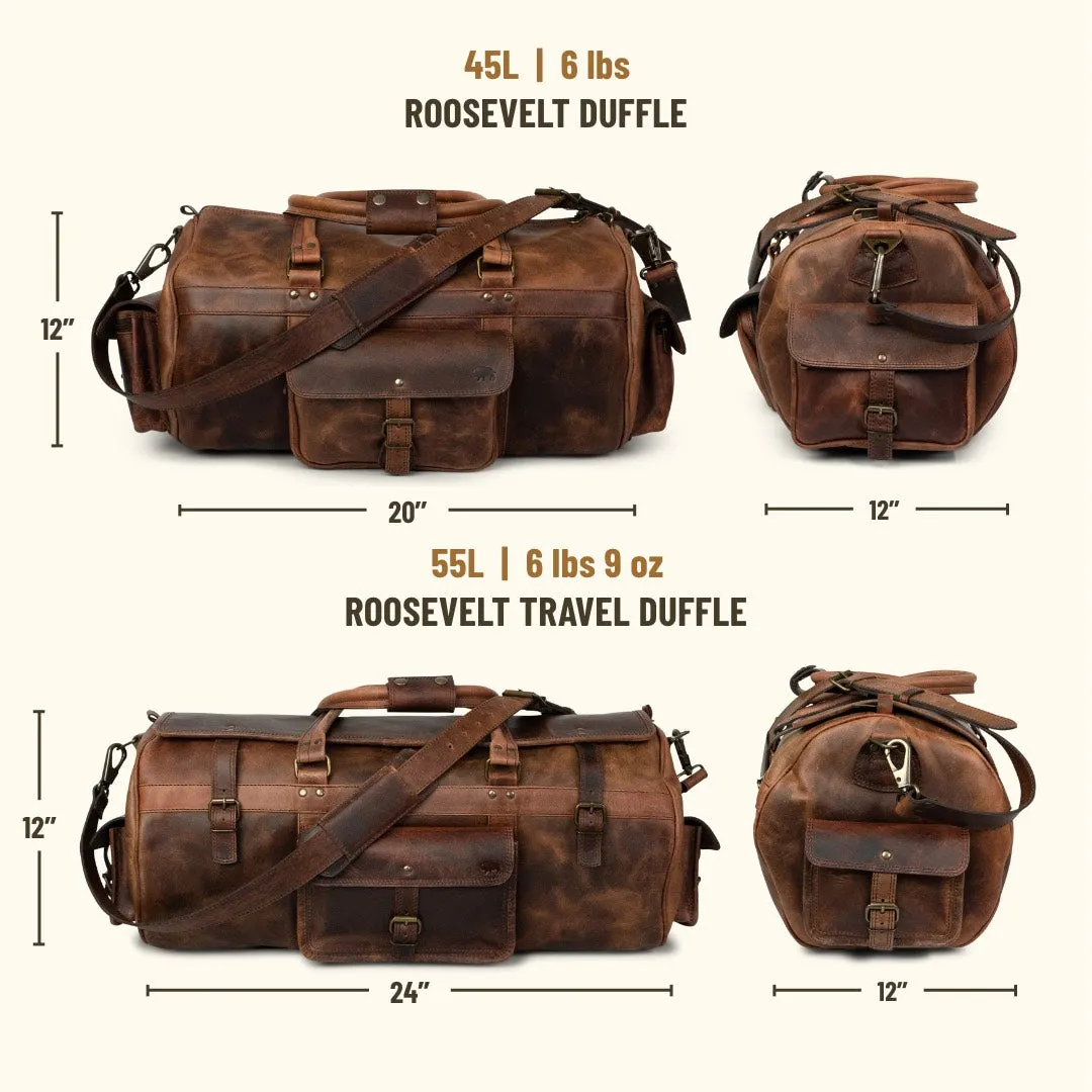 Roosevelt Buffalo Leather Duffle Bag | Dark Oak