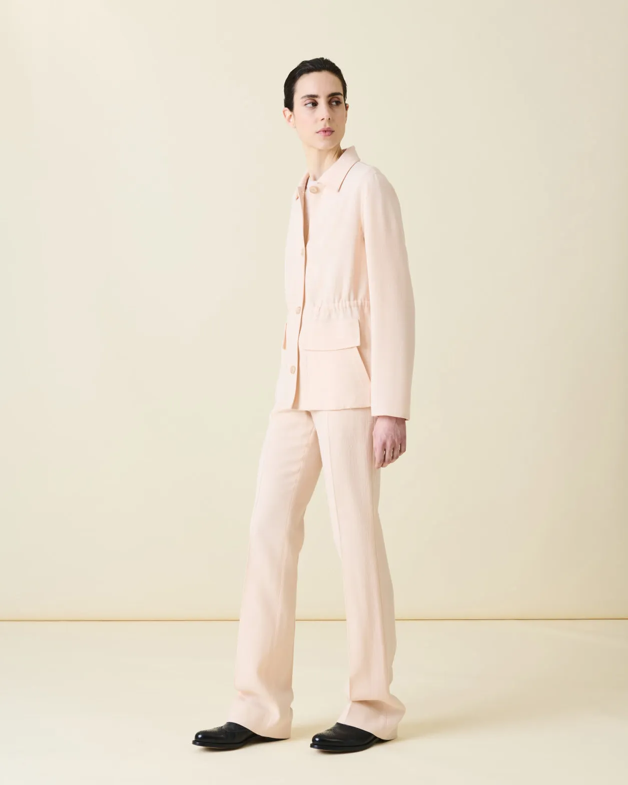 Slight Bootcut Wool Double-Face Pants