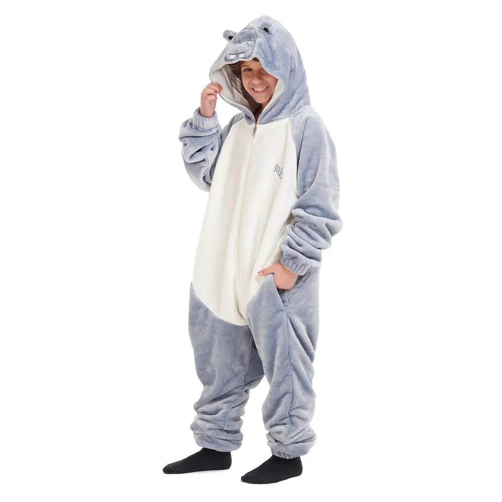 Snuggs Kids Blanket Onesie Hippo