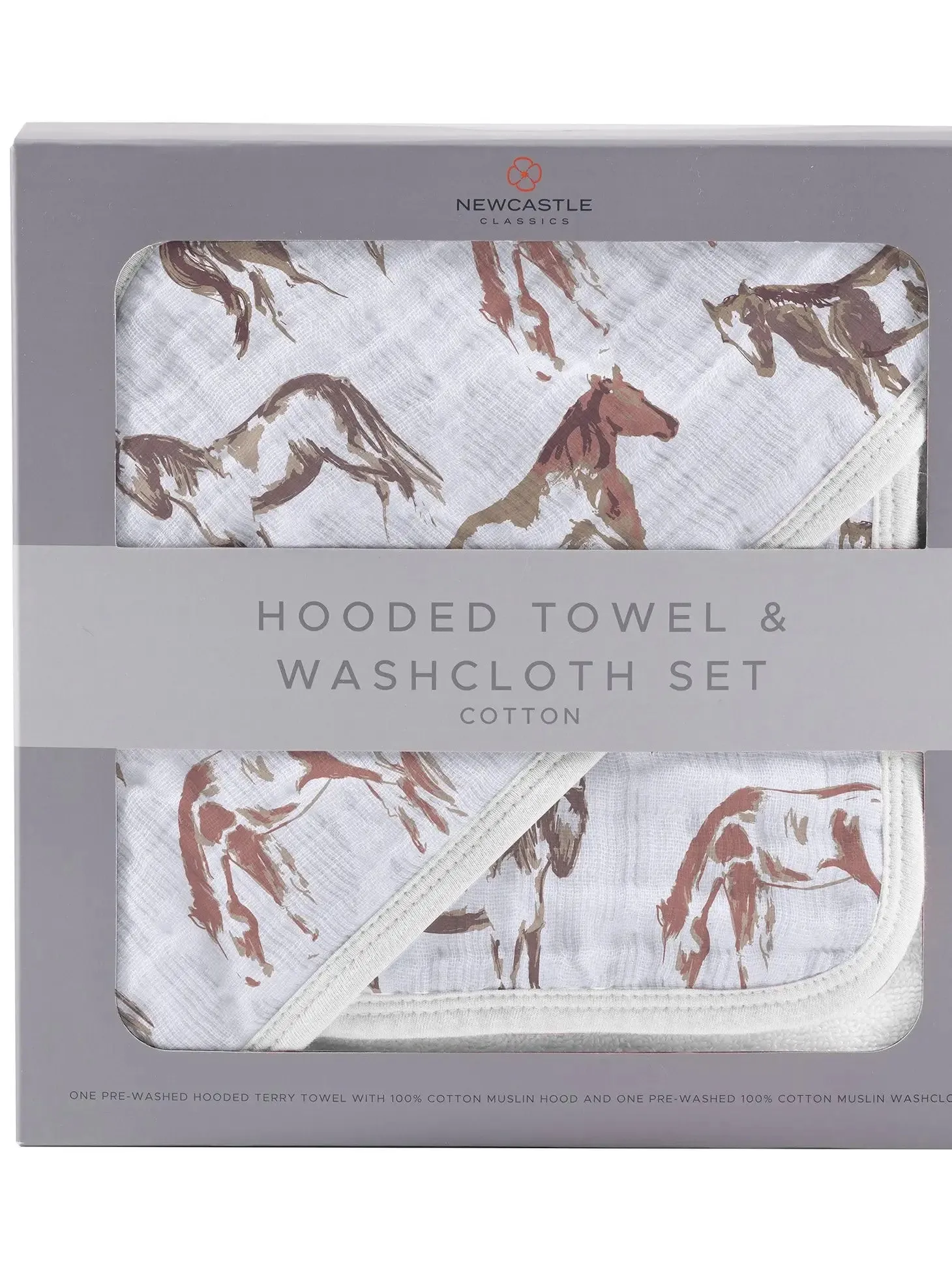 Wild Horses Hooded Towel and Washcloth Set