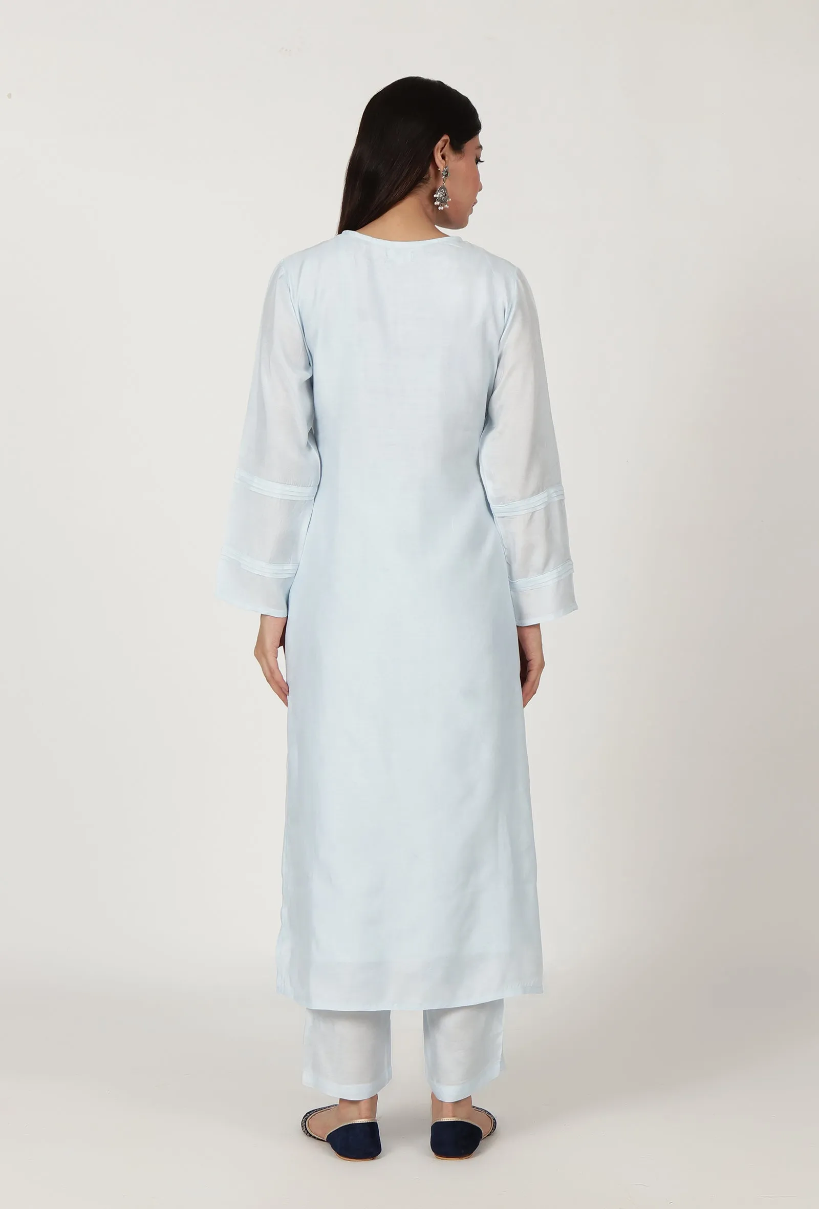 Women Grey Cotton Kurta