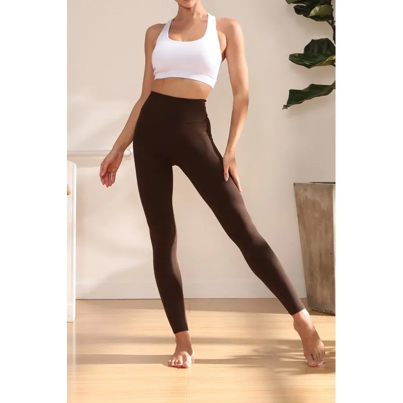 Yoga Solid Elasticity Simplicity Sports Fitness Sports Leggings