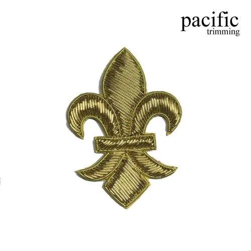 Zari Embroidery Fleur De Lis Emblem Badge : PA190200 (2 Sizes)